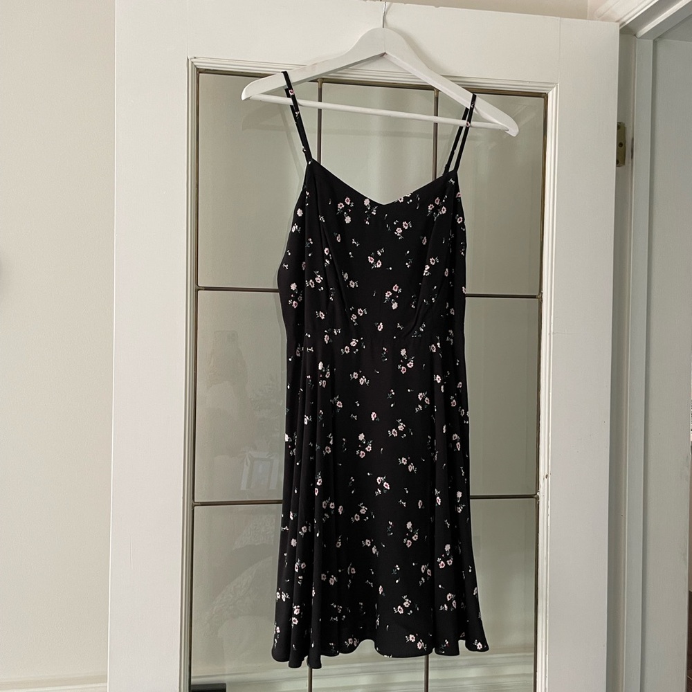 Old Navy Black and White Ruffled Tiered Mini Sundress